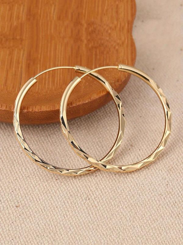 Women's Elegant Minimalist Hoop Earrings, Trendy Exaggerated Hoop Earrings, Chic All-match Vintage Jewelry As Gift for Girlfriend