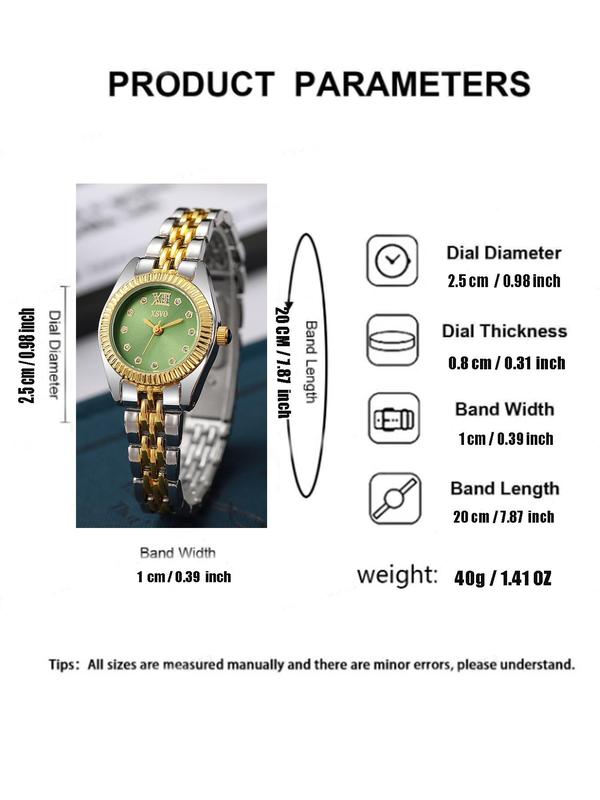 Women's Elegant Rhinestone Decorated Quartz Watch, Fashion Round Dial Analog Watch for Women & Girls, Trendy All-match & Exquisite Watch for Birthday Gift