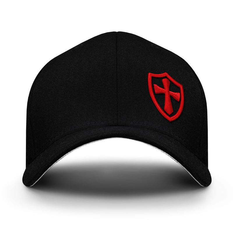 Men's Crusader FlexFit Baseball Cap with 3D Puff Embroidery Cross Design - America Patriotic Hat unisex hat