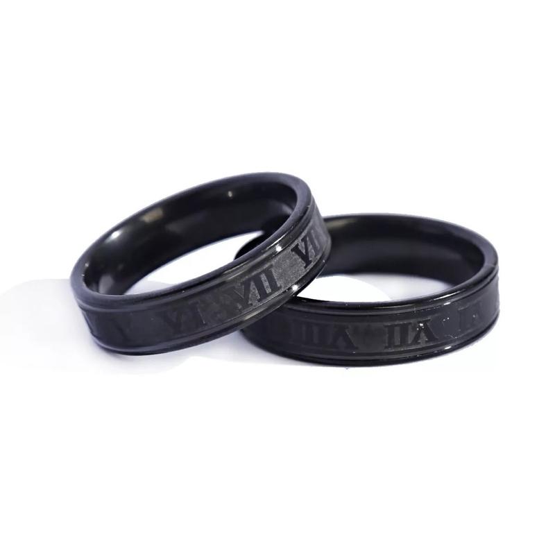 Roman Numerals Ring | Stainless Steel | Black