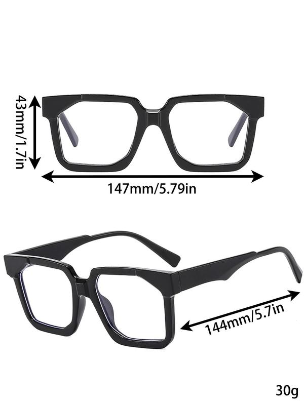 Women's Square Frame Vintage Eyeglasses, Trendy Style Clear Lens Eyeglasses, Fashion Eyewear Accessories for Women & Girls