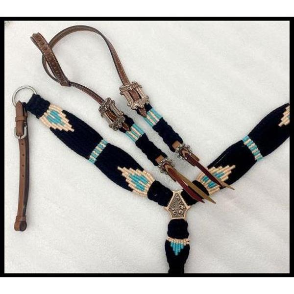 Corded One Ear Headstall & Breast collar set.