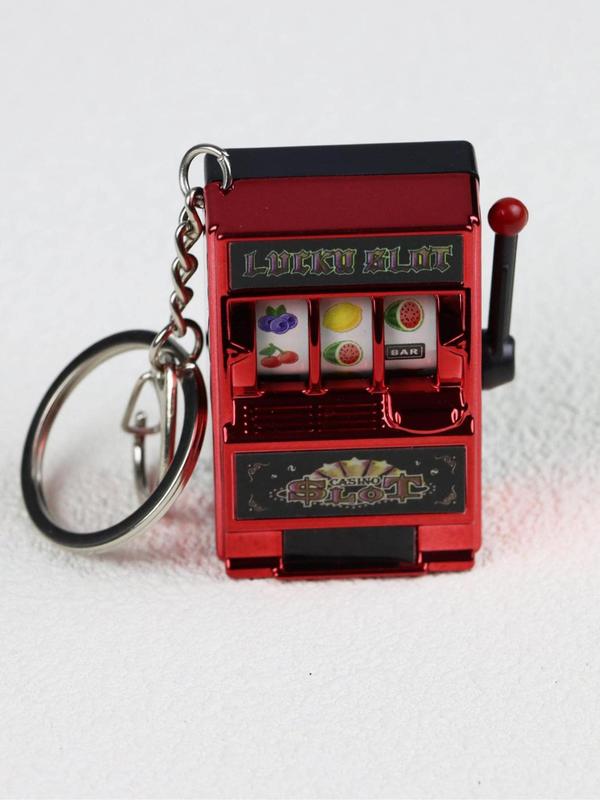 Rotating Fruit Machine Shaped Keychain, Y2k Fall Keychain for Men & Women, Summer Style 2024 Cute All-match Fashion Key Accessories for Daily Used, Holiday Gift, Fall Outfits, Fall Freshness