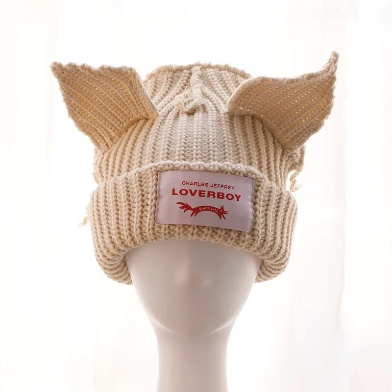 Loverboy Cute Cat Ear Skullies Warm Winter Fall Headwear