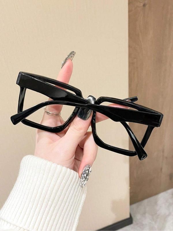 Women's Square Frame Vintage Eyeglasses, Trendy Style Clear Lens Eyeglasses, Fashion Eyewear Accessories for Women & Girls