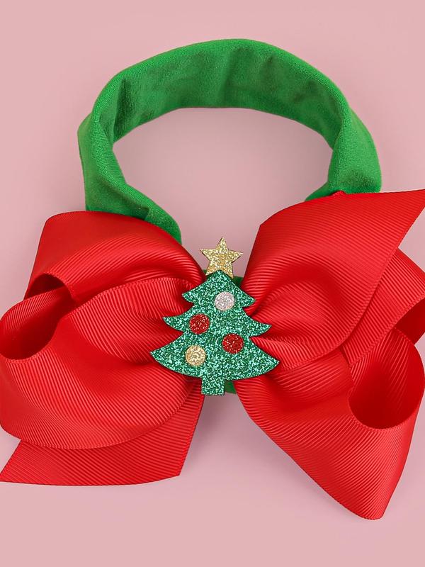 Cute Bowknot Design Hair Band, Christmas Themed Hair Accessories for Women & Girls, Minimalist Headwear Suitable for Thick Hair