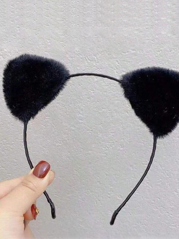 Women's Cat Ear Design Headband, 2024 New Style Cute Plain Color Hair Hoop, Fashionable Hair Accessories for Women & Girls Hairstyles Ideas