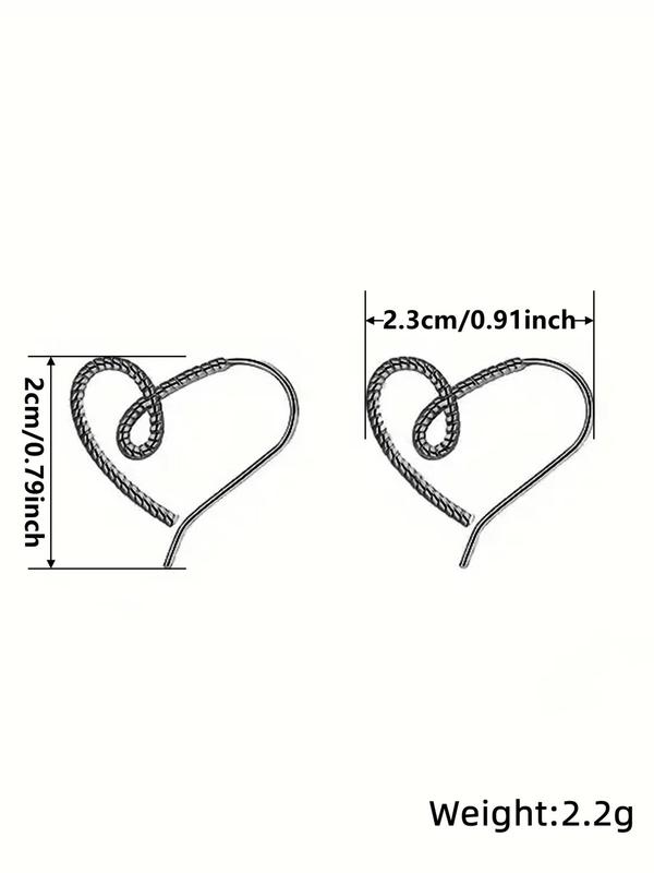 Women's Elegant Heart Design Dangle Earrings, Exquisite Trendy Dangle Earrings, Fashionable Minimalist Jewelry for Women for Daily & Party Decor