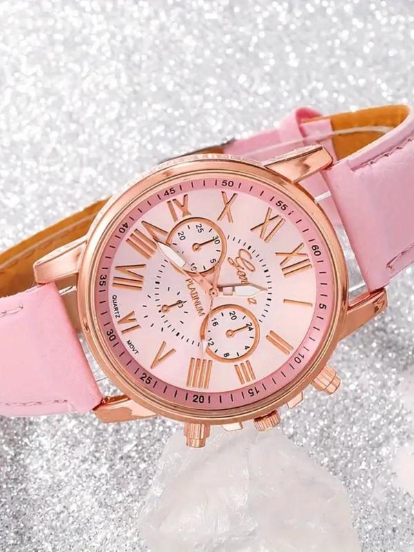 Women's Sweet Quartz Watch & Butterfly Design Jewelry Set, Including Round Dial Watch & Bracelet & Pendant Necklace & Earrings, Fashion Watch Set for Women As Gift