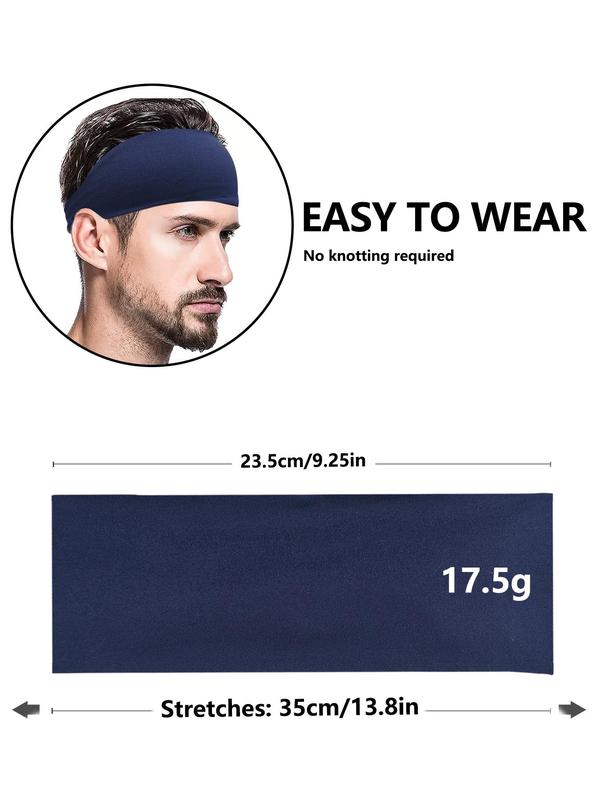 Solid Color High Stretch Hair Band, 6pcs Casual Sports Breathable Hair Band for Men & Women, Fashion Hair Accessories for Daily Wear