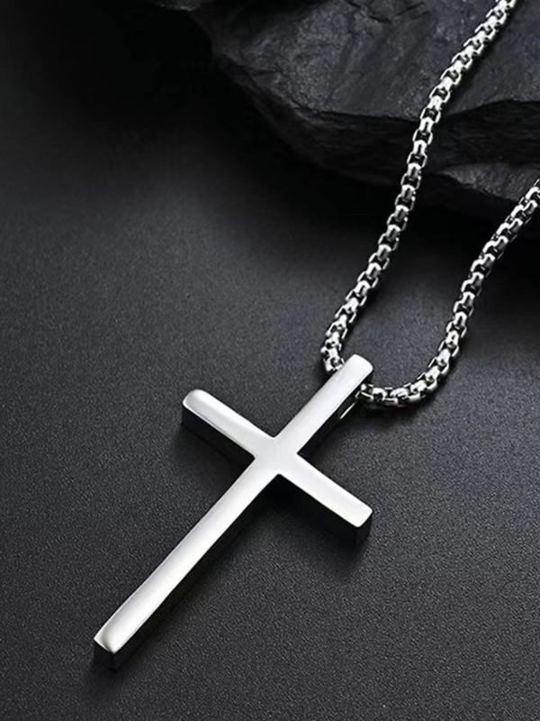 Men's Chain Design Cross Pendant Necklace & Ring & Bracelet, Fashion Jewelry for Party, Daily Clothing Decor, Trendy All-match & Exquisite Jewelry for Birthday Gift