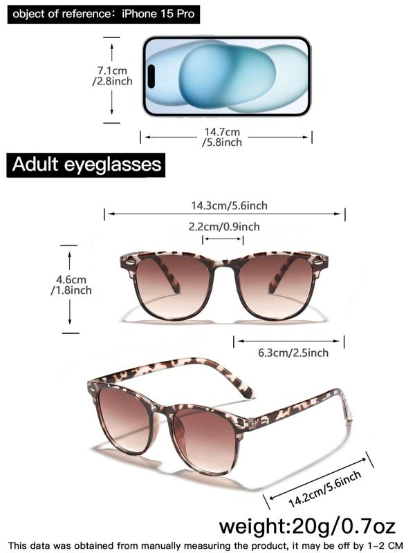 Vintage Leopard Pattern Sunglasses, Unisex Classic Square Frame Sunglasses, Trendy Fashionable Sunglasses for Everyday Use, Versatile Accessories for Outdoor Activities