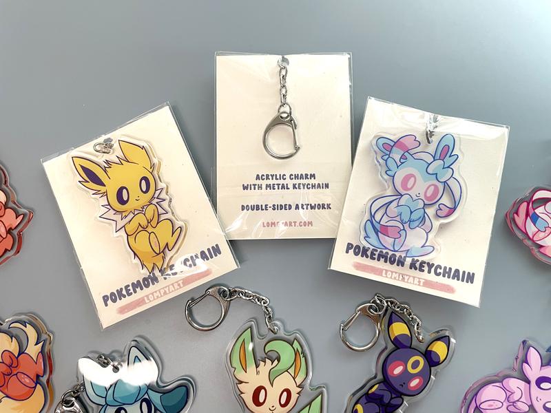 Eeveelution Charms Pokemon Keychains