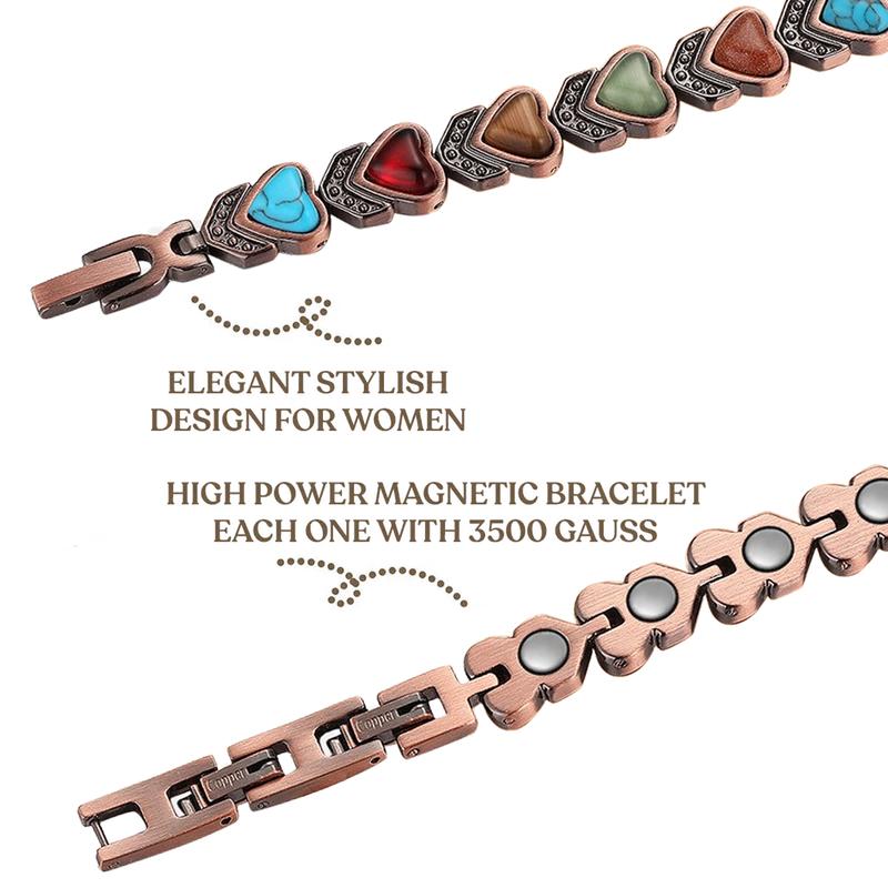 Women’s Magnetic Therapy Copper Bracelet – Energy Balance, and Sleep Support with Hypoallergenic Design