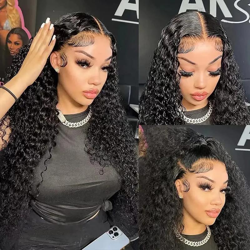 Bling Hair 180 Density Deep Wave 13x6 Lace Frontal Wig 30 32 Inch Wet and Wavy Curly Brazilian Transparent Real Hair 13x4 HD Lace Front Wigs For Black Women