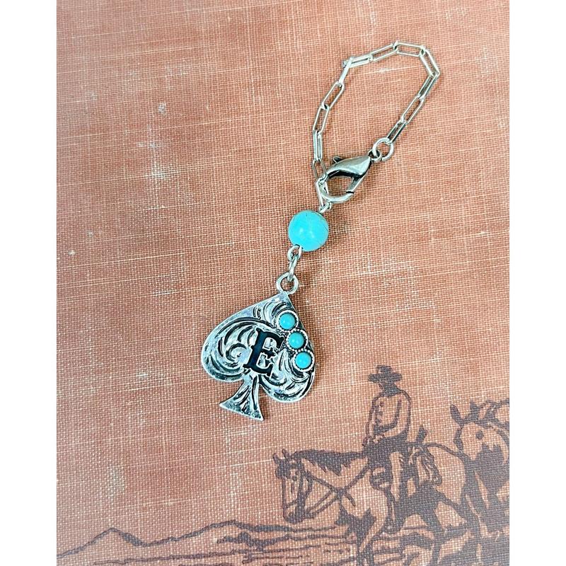 Western Initial Spade Charm