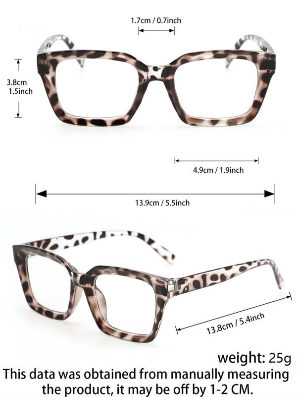 New Trend Plain Color Square & Oval Frame Eyeglasses, 2024 New Style Eyeglasses for Women & Men, Eyeglasses for Work, Daily, Student Back To School