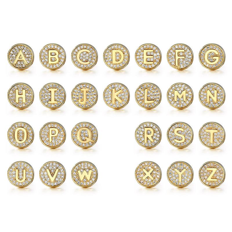 Hermah A-Z Initial Letter Stud Earrings for Men Women Gold Plated CZ  Alphabet Stud Earrings