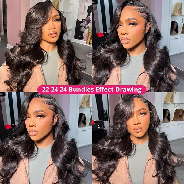 Uwigs Body Wave Bundles Human Hair Weave Bundles Natural Color Remy Hair Weave Extensions