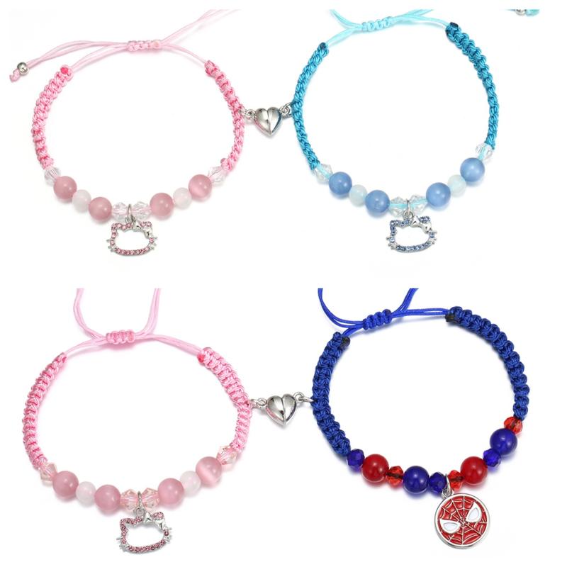 4Pcs Kitty Charm Bracelets for Lover or BFF