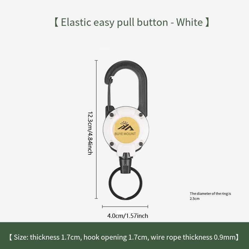 Outdoor Camping Mountaineering Buckle, 1 Count Telescopic Buckle Wire Rope, Multifunctional Key Chain, Hiking Rebound Anti-loss Rope, Christmas Gift