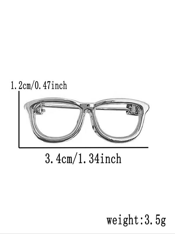 Women's Alloy Glossy Plain Color Eyeglasses Frame Brooch, Cute Trendy Collar Clip, Fashionable Clothes Accessories for Daily Decoration