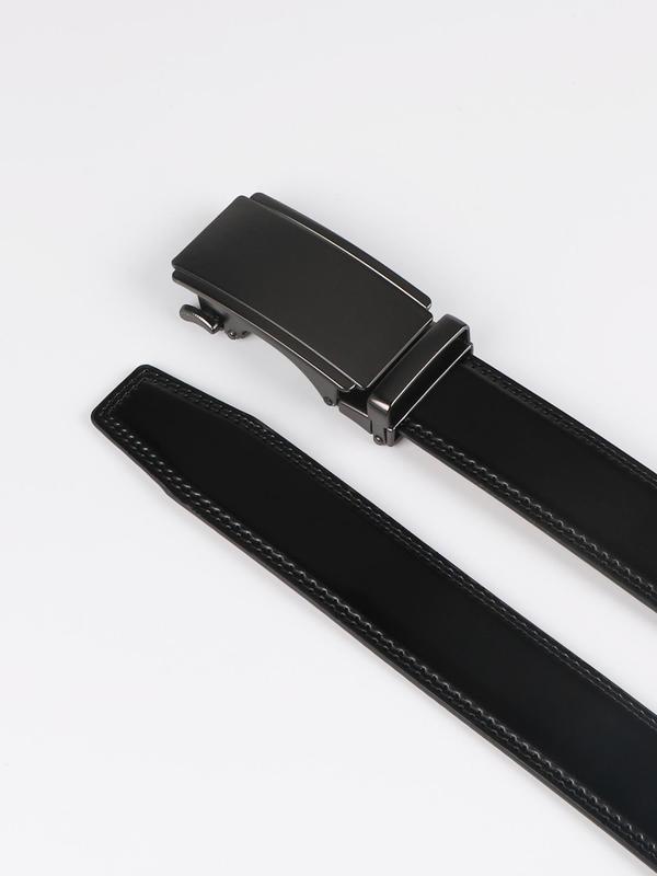 Men's Automatic Buckle Belt, Business Casual Pu Leather Belt for Work Office, Pu Leather Luxury Men Belts for Party, Daily Clothing Decor, for Birthday Gift