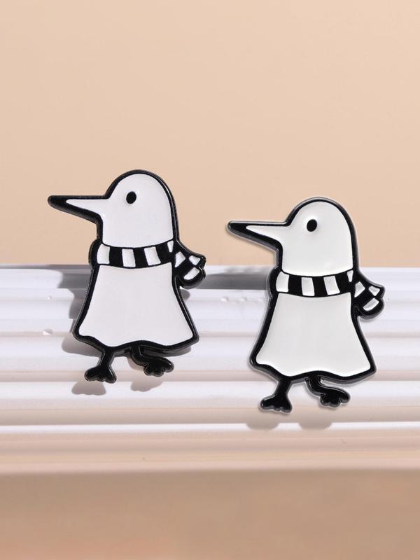 Fashionable Penguin Design Brooch Pin, Cute Cartoon Penguin Design Brooch Pin, Casual Enamel Pin for Women & Men, Clothes Accessories for Party, Daily Clothing Decor