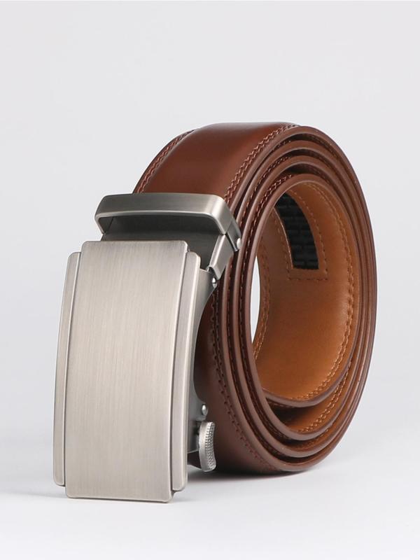 Men's Automatic Buckle Belt, Business Casual Pu Leather Belt for Work Office, Pu Leather Luxury Men Belts for Party, Daily Clothing Decor, for Birthday Gift