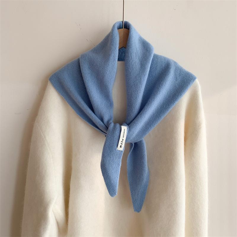 100% New Women Wool Scarf Shawl Winter Warm Soft Knitted Triangle Scarf Fashion Brand Bandana Lady Wool Tassel Blanket Scarves