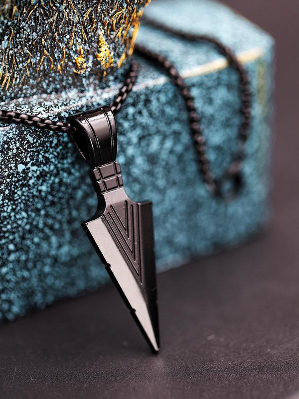 Stainless Steel Arrow Design Pendant Necklace for Men & Women, Fashion Jewelry for Party, Daily Clothing Decor, Trendy All-match & Exquisite Jewelry for Birthday Gift for Back To School