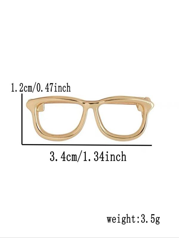 Women's Alloy Glossy Plain Color Eyeglasses Frame Brooch, Cute Trendy Collar Clip, Fashionable Clothes Accessories for Daily Decoration