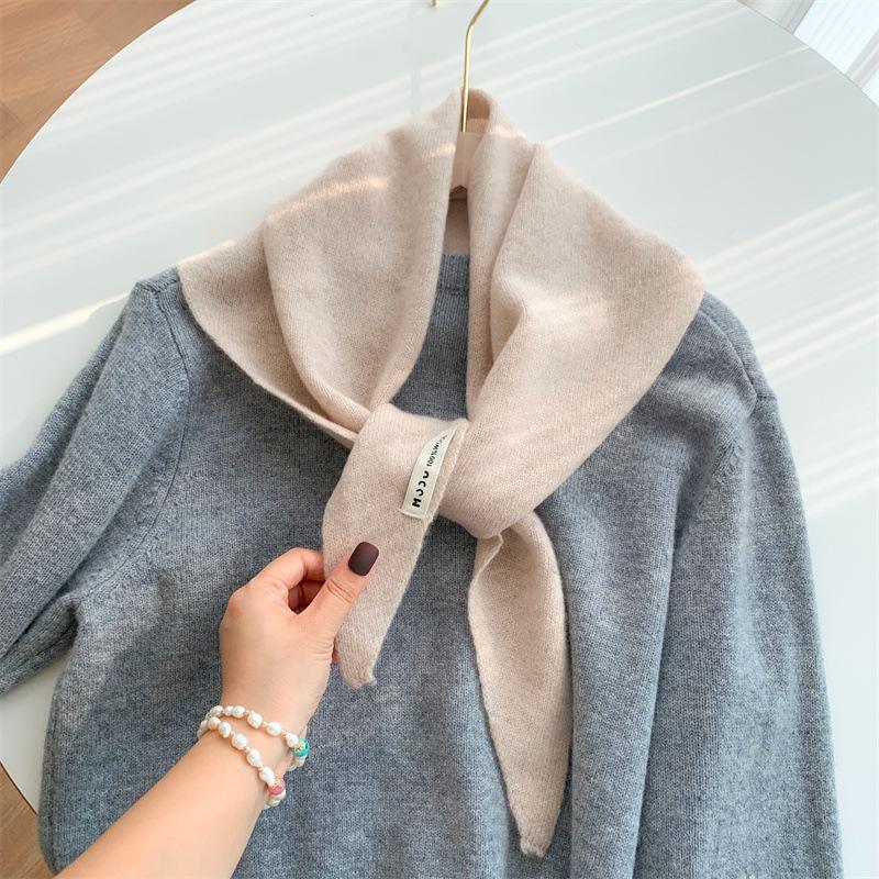 100% New Women Wool Scarf Shawl Winter Warm Soft Knitted Triangle Scarf Fashion Brand Bandana Lady Wool Tassel Blanket Scarves