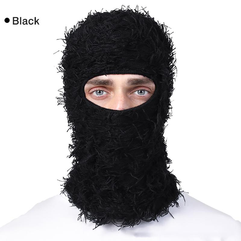 Balaclava Distressed Ski Mask,KnittedFull Face Mask Beanie Cap WinterNeck Warmer for Men Women OneSize Fits AIl