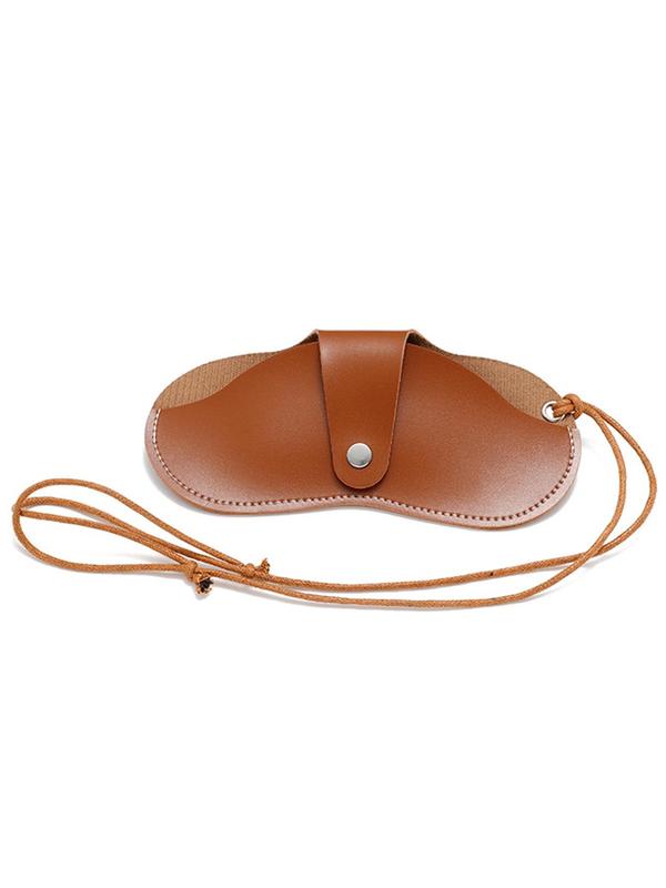 Vintage Fashion Pu Leather Sunglasses Storage Pouch, Portable Eyeglasses Holder Case, Retro All-match Glasses Accessories for Women & Men