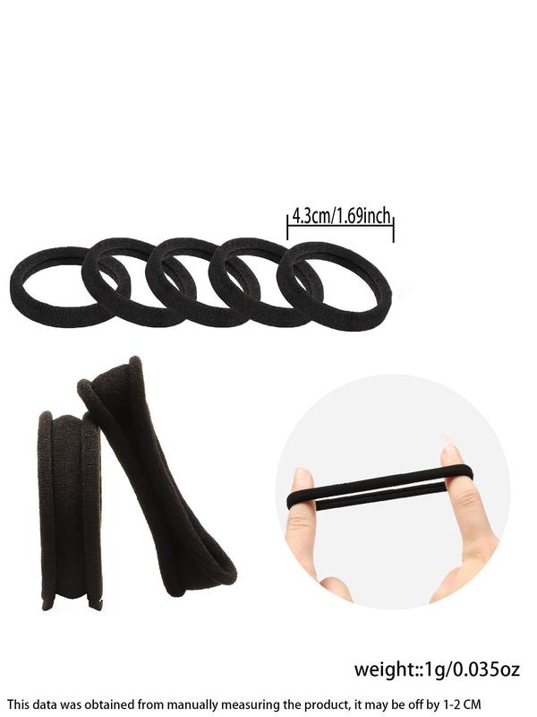 100pcs set Summer High Stretch Ponytail Hair Tie, Casual Simple Plain Hair Tie, Daily Hair Accessories for Girls Women