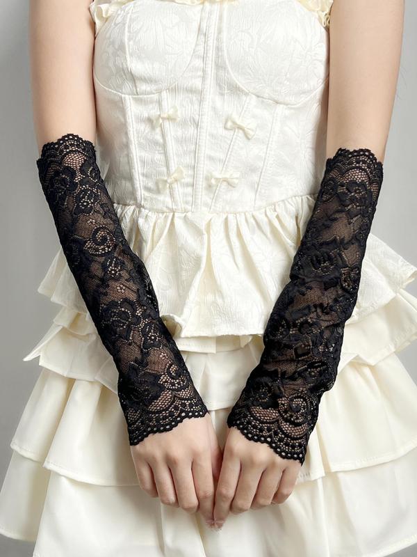 Women's Elegant Lace Arm Sleeves, Vintage Trendy Arm Sleeves, Fashionable Gloves for Women & Girls for Daily & Party Decoration