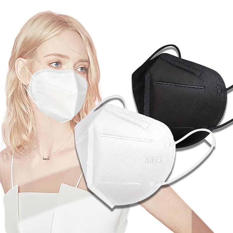 Face Masks, 50pcs set 5-layer Breathable Protection with Elastic Ear Straps and Adjustable Nose Bridge Clip, Ideal for Adult Men and Women