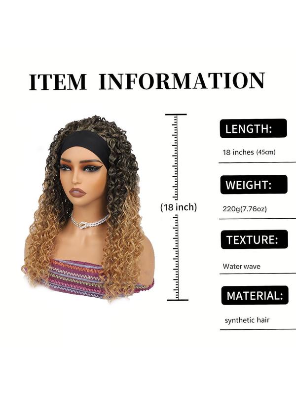 Women's 24inch Long Curly Wigs with Headbands,  Striking Natural Fluffy Glueless Hair Wigs for Daily, Cosplay, Anime or Costume Party, Striking Natural Fluffy Hair Wigs for Daily