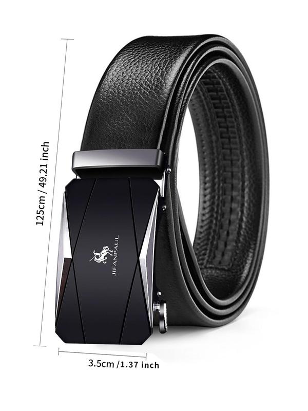 Fashion Plain Automatic Buckle Pu Leather Belt, Classic Business Texture Belt for Men, Casual Versatile Jeans Belt, Without Box