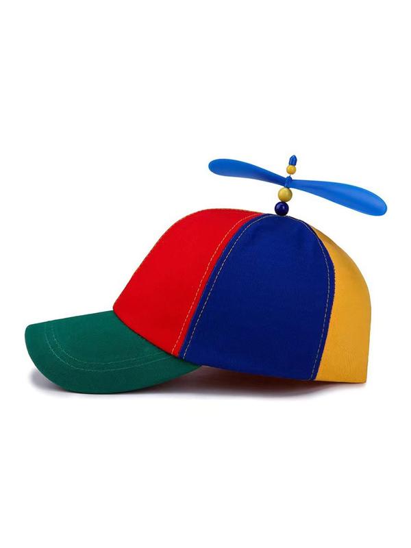 Colorblock Baseball Cap with Propeller Design, Casual Outdoor Sports Hat for Men & Women, Adjustable Sun Protection Cap for Daily Wear