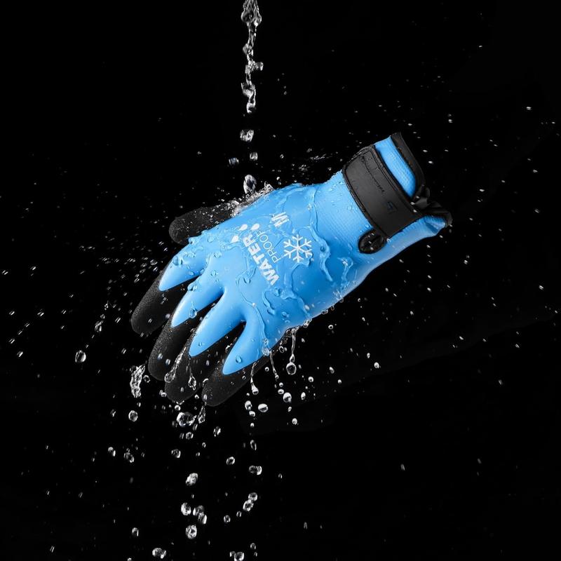 Waterproof Winter Work Gloves for Men and Women,Foam Latex Coated and Thermal Insulated Gloves for Cold Weather