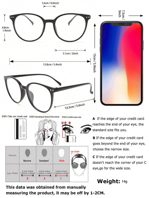 Unisex Vintage Round Frame Eyeglasses, Trendy Casual Eyeglasses for Everyday Use, Fashion Accessories for Outdoor Activities