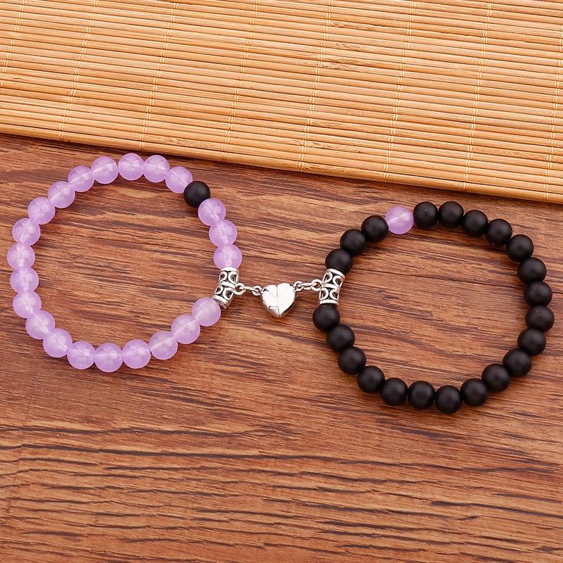 {Bracelet} Love heart magnetic couple bracelet, various colors couple magnetic bracelet