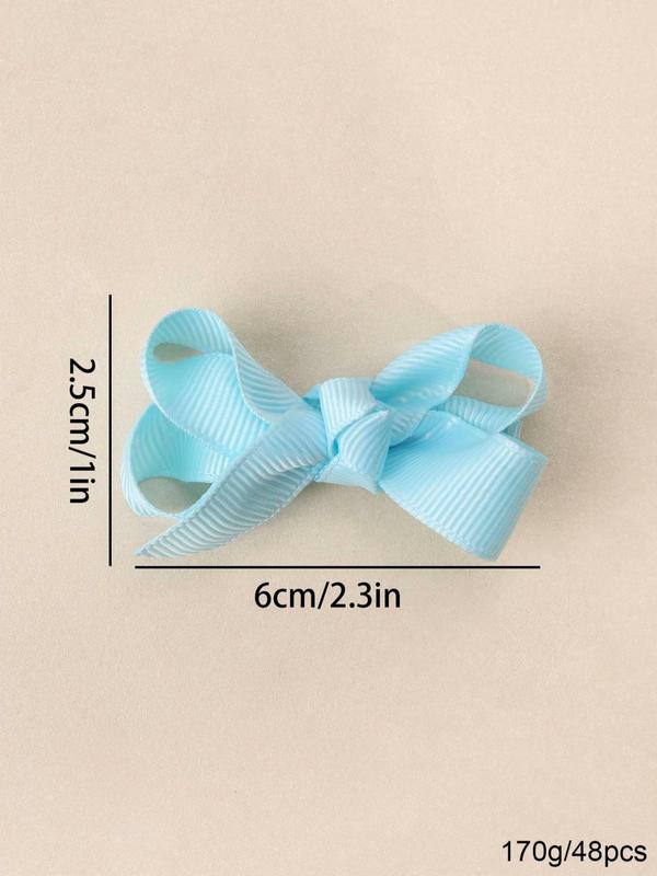 2024 Minimalist Cute Solid Bow Decor Hair Clips, Kawaii Casual Simple Hair Accessories for Women & Girls, Minimalist Headwear Suitable for Hairstyle Idea