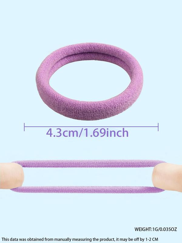 100pcs set Summer High Stretch Ponytail Hair Tie, Casual Simple Plain Hair Tie, Daily Hair Accessories for Girls Women