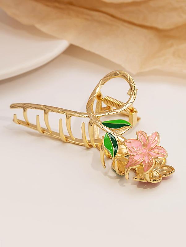 Fashionable Flower Design Hair Claw, Casual and Versatile Claw Clip for Women & Girls, Elegant All-match Fashion Accessories for Daily Wear, Exquisite Jewelry for Gifts