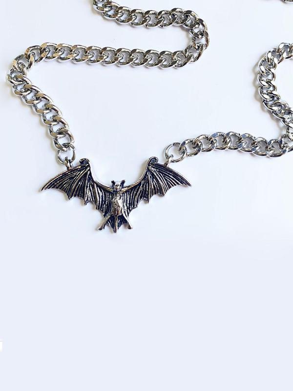 Vintage Bat Design Pendant Necklace, Y2k Gothic Style Creative Bat Pendant Necklace, Fashion Accessories for Men & Women, Perfect for Birthday Gift