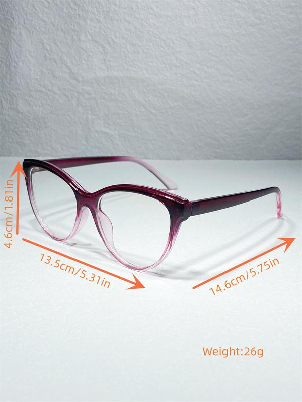 1 Pair Simple Eyeglasses for Everyday Use, Cat Eye Frame Fashion Eyeglasses, Travel Accessories for Women & Men