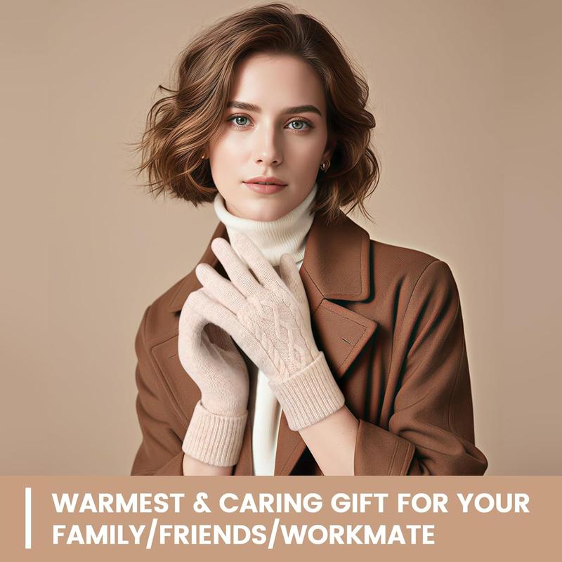 Winter Gloves Women - Warm Fleece Lined Winter Gloves with Touchscreen Fingers, Gloves for Women Cold Weather